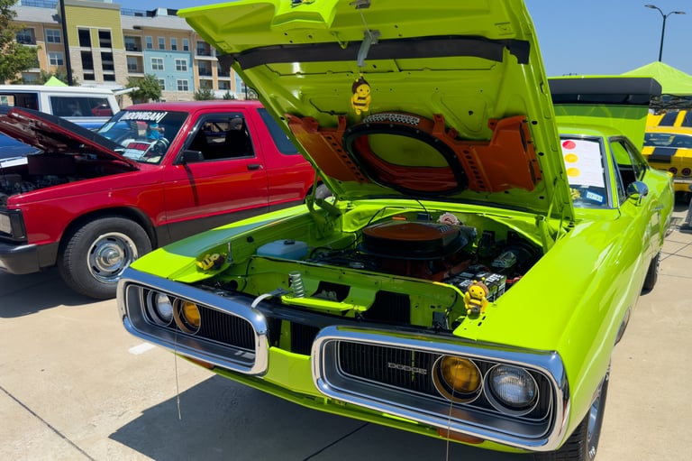 Light green Dodge Super Bee at car exhibition