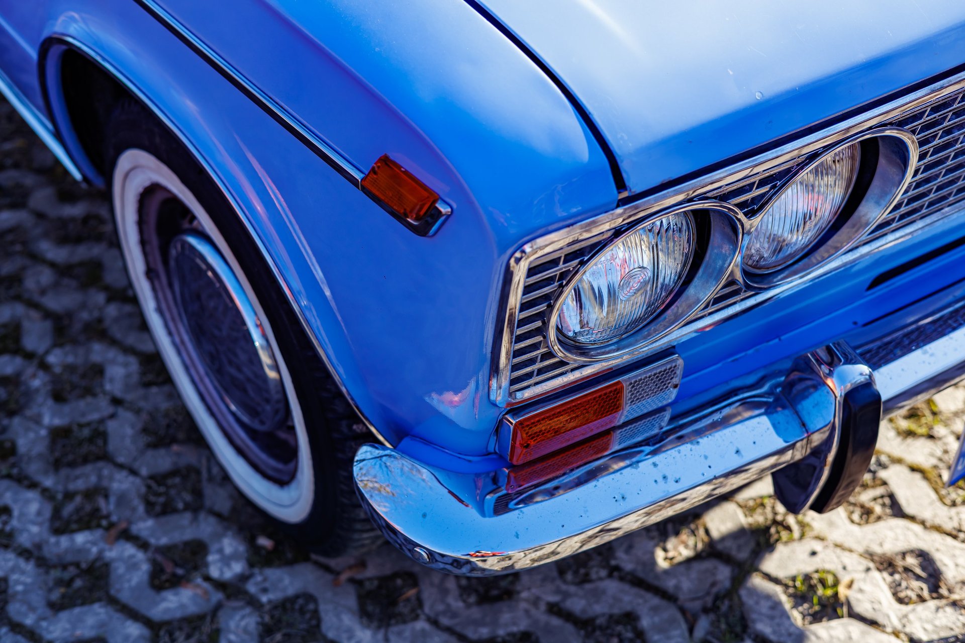 Vintage blue classic car