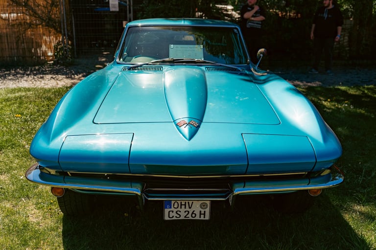 Blue Chevrolet Corvette Sting Ray at classic car event